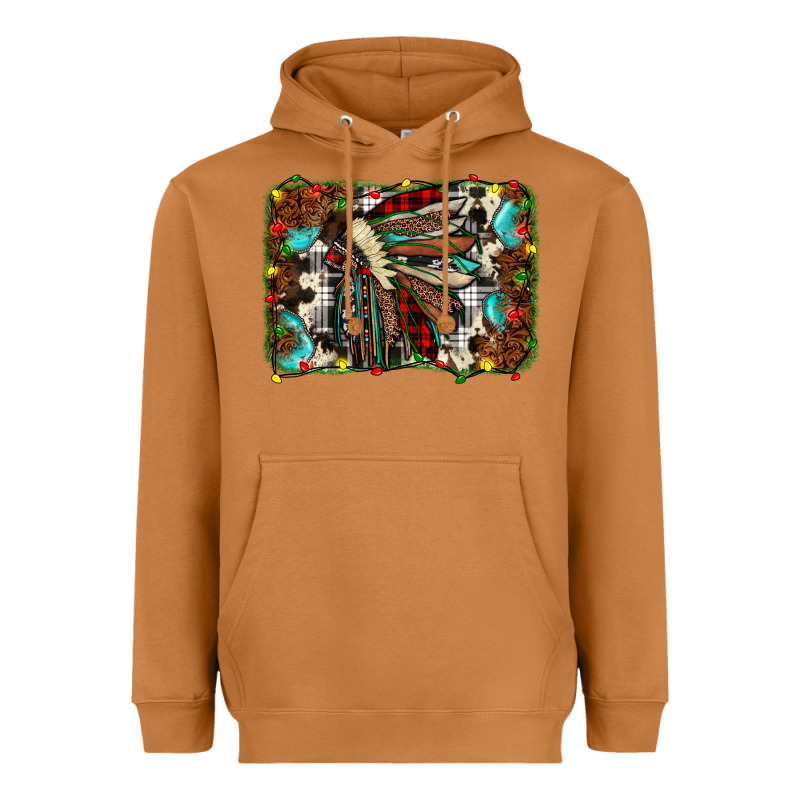 Christmas Indian Headdress Heavyweight Hoodie by JahusDesignShop | Teevron