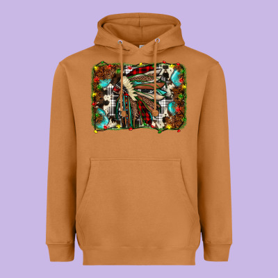 Christmas Indian Headdress Heavyweight Hoodie Designed By Jahusdesignshop