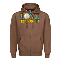 Chestnut love volleyball Zipper Hoodie - HRA Design Shop