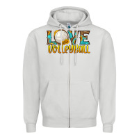 Dove Grey love volleyball Zipper Hoodie - HRA Design Shop