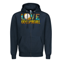 Navy love volleyball Zipper Hoodie - HRA Design Shop