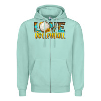 Seafoam love volleyball Zipper Hoodie - HRA Design Shop