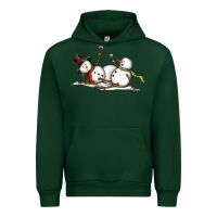 Forest Green snowman with wine Urban Hoodie - MaliasSmallBusiness