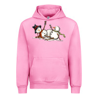 Fuchsia Pink snowman with wine Urban Hoodie - MaliasSmallBusiness
