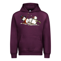 Mauve Wine snowman with wine Urban Hoodie - MaliasSmallBusiness