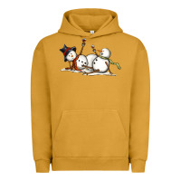 Pigment Peanut Butter snowman with wine Urban Hoodie - MaliasSmallBusiness