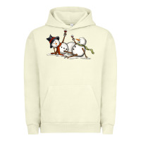 Pigment Pistachio snowman with wine Urban Hoodie - MaliasSmallBusiness