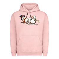 Pigment Salmon snowman with wine Urban Hoodie - MaliasSmallBusiness