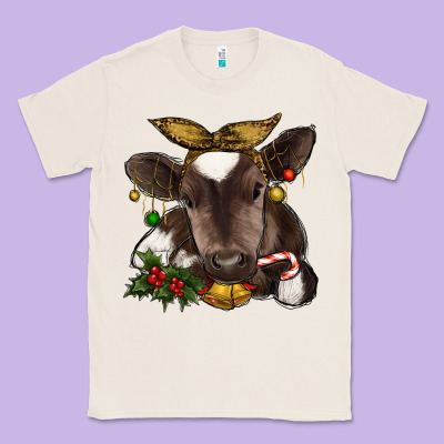Christmas Baby Cow Classic Tee Designed By Ranaportraitstore