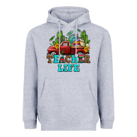 Heather Grey teacher life western truck and books Heavyweight Hoodie - AdoDesignShop