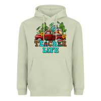 Matcha teacher life western truck and books Heavyweight Hoodie - AdoDesignShop