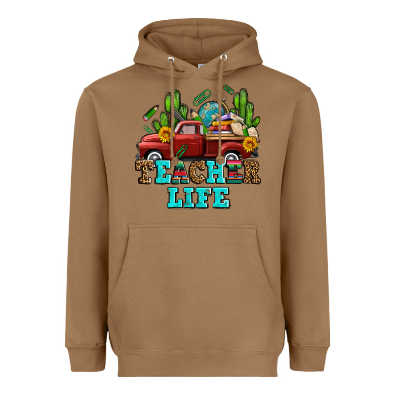 Teacher Life Western Truck And Books Heavyweight Hoodie by AdoDesignShop | Teevron