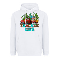White teacher life western truck and books Heavyweight Hoodie - AdoDesignShop