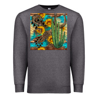 Charcoal Heather horseshoe and cactus Premium Sweatshirt - BundleAndBundleShop