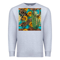 Heather Grey horseshoe and cactus Premium Sweatshirt - BundleAndBundleShop