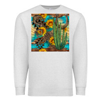 Oatmeal Heather horseshoe and cactus Premium Sweatshirt - BundleAndBundleShop