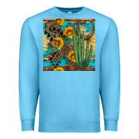 Ocean Blue horseshoe and cactus Premium Sweatshirt - BundleAndBundleShop