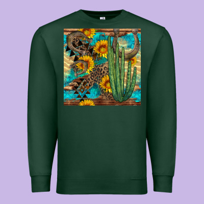 Horseshoe And Cactus Premium Sweatshirt Designed By Bundleandbundleshop