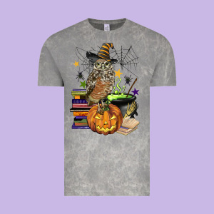 Halloween Owl Vintage Tee Designed By Barkaloodesign
