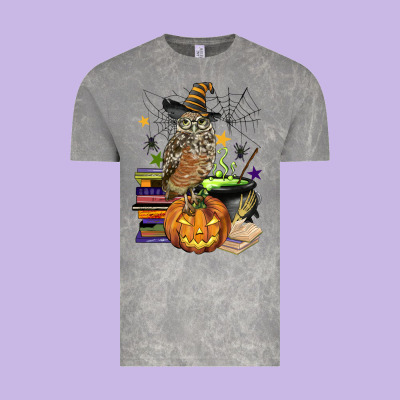 Halloween Owl Vintage Tee Designed By Barkaloodesign