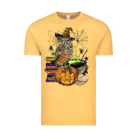 Vintage Mustard halloween owl Vintage Tee - BarkalooDesign