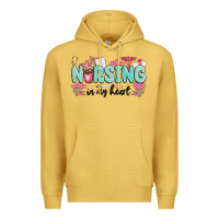 Antique Gold nursing in my heart Premium Hoodie - MaliasSmallBusiness