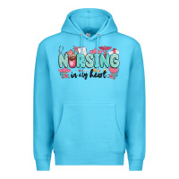 Ocean Blue nursing in my heart Premium Hoodie - MaliasSmallBusiness