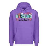 Purple nursing in my heart Premium Hoodie - MaliasSmallBusiness