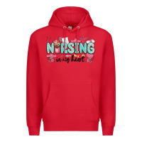 Red nursing in my heart Premium Hoodie - MaliasSmallBusiness