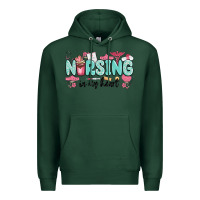 Sports Green nursing in my heart Premium Hoodie - MaliasSmallBusiness