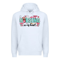 White nursing in my heart Premium Hoodie - MaliasSmallBusiness