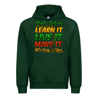 Forest Green black history learn it live it make it 365 days a Urban Hoodie - NancyCooperArtShop