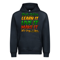 Navy black history learn it live it make it 365 days a Urban Hoodie - NancyCooperArtShop