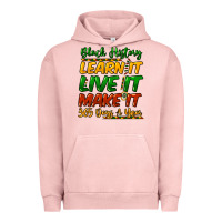 Pigment Salmon black history learn it live it make it 365 days a Urban Hoodie - NancyCooperArtShop