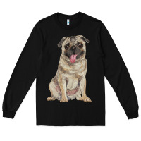 Black pug Long Sleeve Tee - RanaPortraitStore