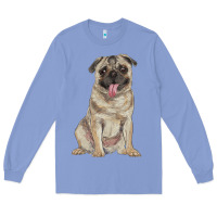 Colony Blue pug Long Sleeve Tee - RanaPortraitStore