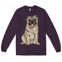 Plum pug Long Sleeve Tee - RanaPortraitStore
