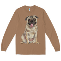 Toasted Coconut pug Long Sleeve Tee - RanaPortraitStore