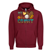 Burgundy my heart is on that court Zipper Hoodie - HRA Design Shop