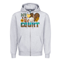 Heather Grey my heart is on that court Zipper Hoodie - HRA Design Shop