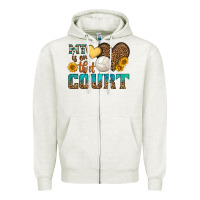 Oatmeal Heather my heart is on that court Zipper Hoodie - HRA Design Shop