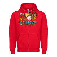 Red my heart is on that court Zipper Hoodie - HRA Design Shop