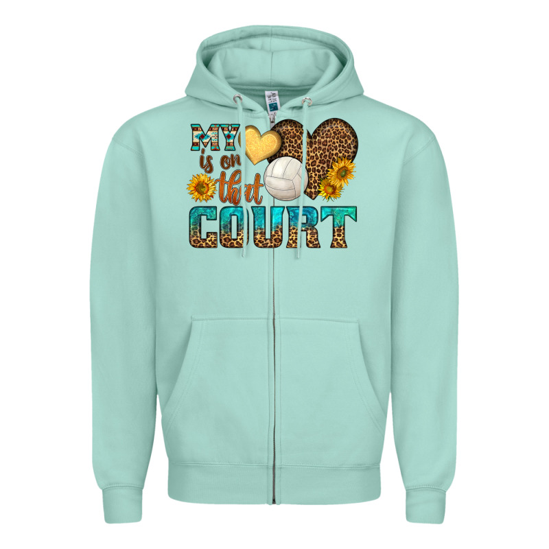 My Heart Is On That Court Zipper Hoodie by HRA Design Shop | Teevron
