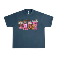 Midnight Navy cat coffee cups Urban Heavy Tee - texasbilliewilder