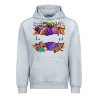 Heather Grey halloween nurse pumpkin custom name Urban Hoodie - NancyCooperArtShop