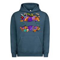 Pigment Midnight Navy halloween nurse pumpkin custom name Urban Hoodie - NancyCooperArtShop