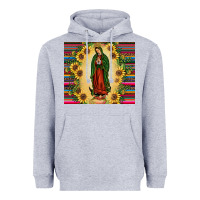 Heather Grey our lady of guadalupe Heavyweight Hoodie - JahusDesignShop