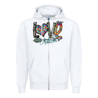 White love autism Zipper Hoodie - SublimationCraftShop