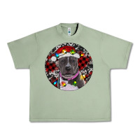 Oil Green Pitbull And Buffalo Plaid Urban Heavy Tee - RanaPortraitStore