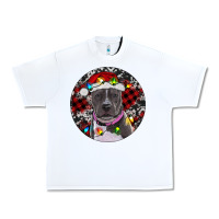 White Pitbull And Buffalo Plaid Urban Heavy Tee - RanaPortraitStore
